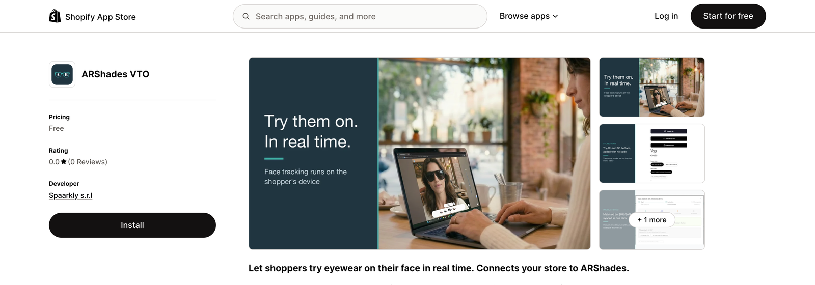 ARShades VTO on the Shopify App Store